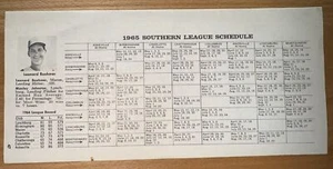 1965 SOUTHERN LEAGUE - HOME/AWAY SCHEDULES - Picture 1 of 1