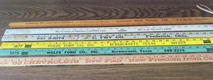 Vintage. 6 Stück, Werbung Holz Maßstäbe, 60er & 70er Jahre, TX & OK#25-39 - Bild 1 von 11