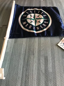 Car Window Flags MLB Team Logo 2-side - Seattle Mariners- Genuine Merchandise - Picture 1 of 2