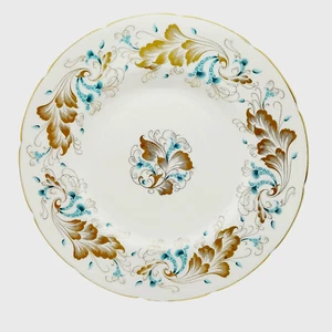 Cena de porcelana Coalport Strange Orchid 10,75" hecha en Inglaterra retirada agua y oro - Imagen 1 de 5