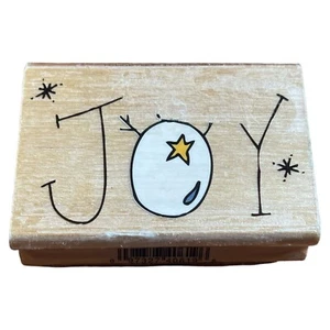 Vintage 2001 Westwater Wood Block Rubber Stamp ‘JOY’ 940216899 2.75”x 2” - Picture 1 of 3
