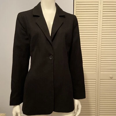 Blazer/Chaqueta De Colección Negra 100% Lana Forrada Bolsillo’s One Button por Herman Geist Usada en Excelente Condición Foto 1 de 4
