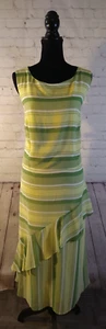 EUC women's MAISON TARA green & yellow MAXI SUMMER DRESS - size 20W / WORN ONCE - Picture 1 of 13