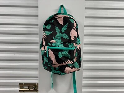 Рюкзак без указания бренда с зеленью и розовыми птицами рюкзак с несколькими отделениями - Изображение 1 из 4