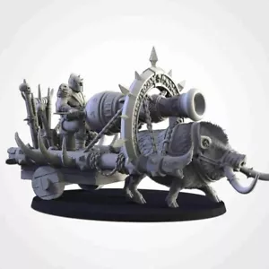 Cannone Tuono Montato su Orco - Txarli Factory Miniatures 28mm - Orchi - Foto 1 di 4