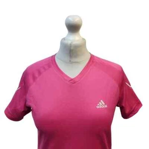 Adidas Pink Short Sleeve Sports T-Shirt UK Women's UK Size 10 - Picture 1 of 4
