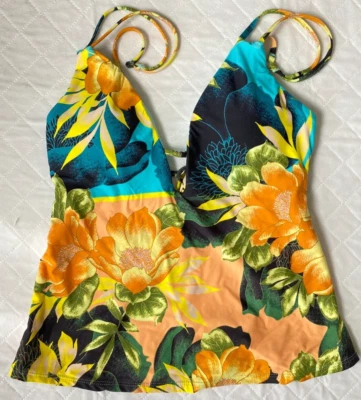 Camiseta de baño Tankini Tropical Paradise para mujer Lucky Brand pequeña NUEVA Foto 1 de 4