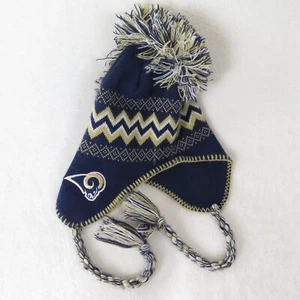 Knitted Cap YOUTH St Louis Rams Football Hat size Kids 8 - 20 Blue Gold White - Picture 1 of 5