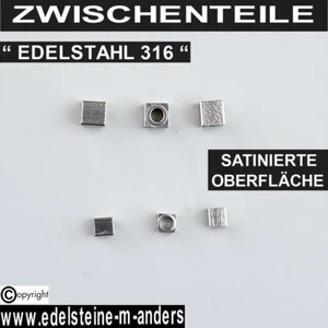 Zwischen Perlen Teile Würfel 3mm 4mm Edelstahl Schmuck Ketten DIY Spacer 10 St. - Bild 1 von 3