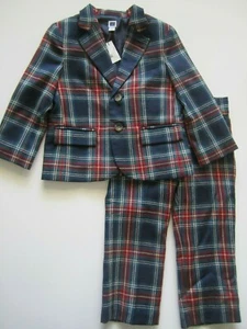 Neu mit Etikett Janie and Jack Tartan Party 2T kariert Urlaub Anzug Jacke Hose MÄNGEL lesen - Bild 1 von 7