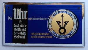 Uhrenwerbeschild, Glas, - Bild 1 von 6