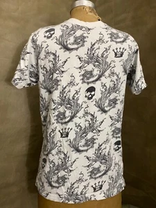 Modern Culture GRAPHIC SKULLS Fleur de Lys CROWN T-Shirt Y2K Goth Cotton Men’s M - Picture 1 of 9
