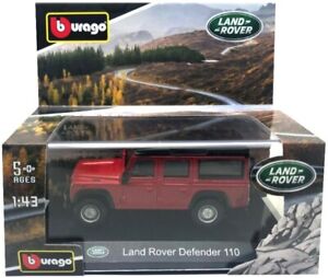 Land Rover Defender 110, rot, Bburago 1:47 mit Vitrine