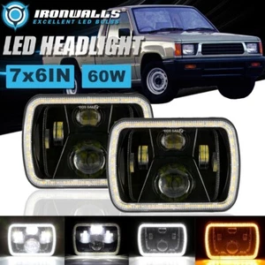 For Mitsubishi Mighty-Max 1983-1995 7x6" 5x7" LED Headlights Hi-Lo DRL Turn Lamp - Picture 1 of 12