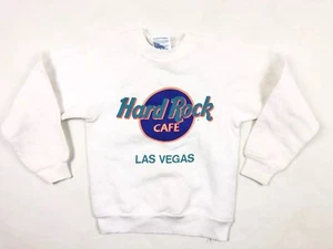 Vintage 90’s Hard Rock Cafe Las Vegas White Sweatshirt Size 6-8 - Picture 1 of 5