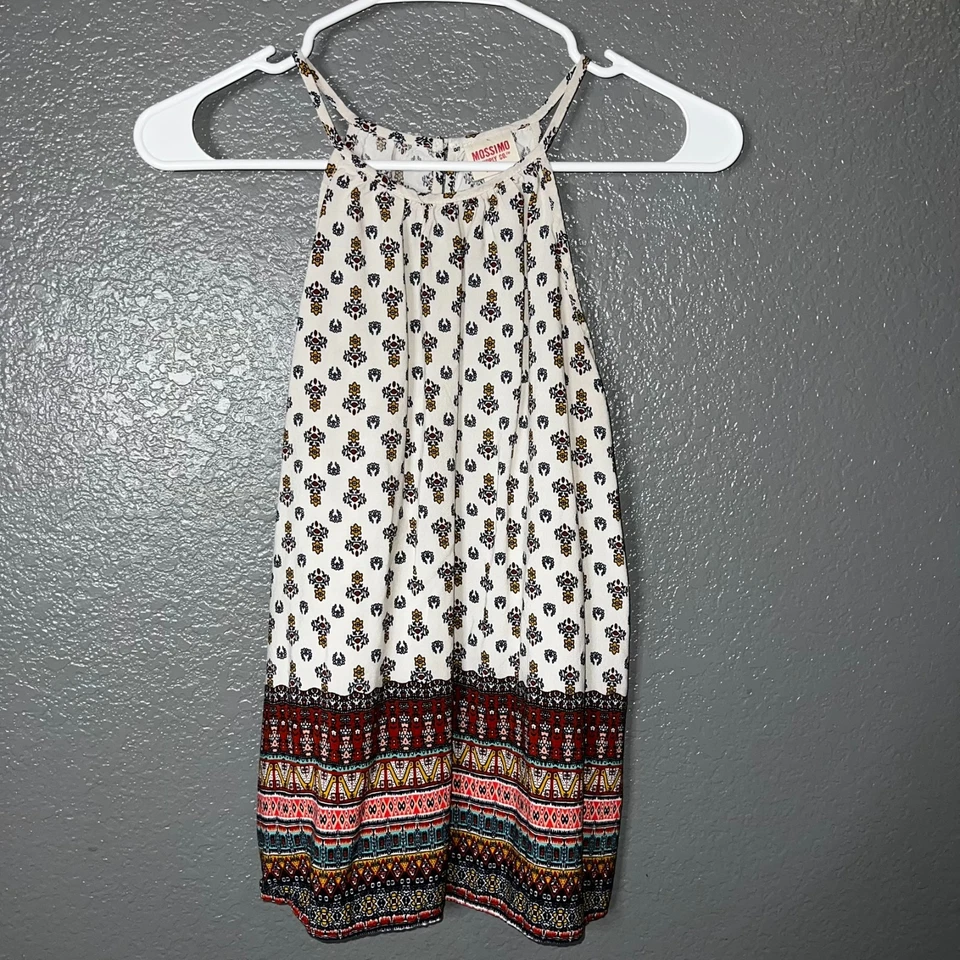 Mossimo Supply Co. Camiseta sin mangas halter boho blanca mediana - estampado floral con multico Foto 1 de 4