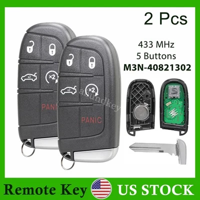 2 Para 11 2012 2013 2014 2015 2016-2023 Dodge Charger Mando a distancia Llavero M3N-40821302 Foto 1 de 4