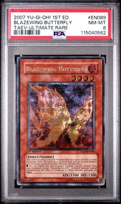 2007 Yu-Gi-Oh! Blazewing Butterfly Tactical Evolution TAEV 1st Edition UTR PSA 8 - Image 1 of 2