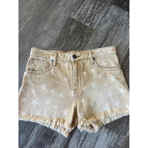 Kut From The Kloth Denim-Shorts Sternenmuster ausgefranster Saum hoher Bund Größe 4 - Bild 1 von 6