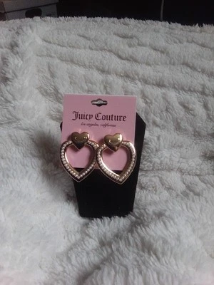 Juicy Couture Gold And Pearl Heart Shape Post Earrings - Image 1 of 3
