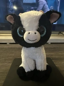 Peluche Ty Beanie Boo vaca blanco y negro 6" ojos brillantes 2017 - Imagen 1 de 8