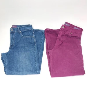 LOT 2 PAIR Gloria Vanderbilt Amanda Jeans - Flat Front Straight Leg - Sz 6 - EUC - Picture 1 of 13