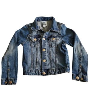 H&M Denim & Denim Jean Jacket Trucker Fit Kids Size 5-6 Youth Girls Full Button - Picture 1 of 5