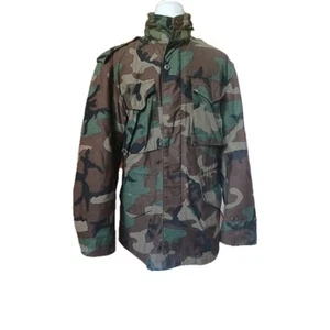 Vintage Military Cold Weather Field Jacket Mens S Green Lined Woodland C 4060 - Picture 1 of 22