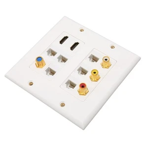 Ethernet Wall Plate HD Multimedia Interface CAT6 TV F Head Coax Ethernet FY - Afbeelding 1 van 22
