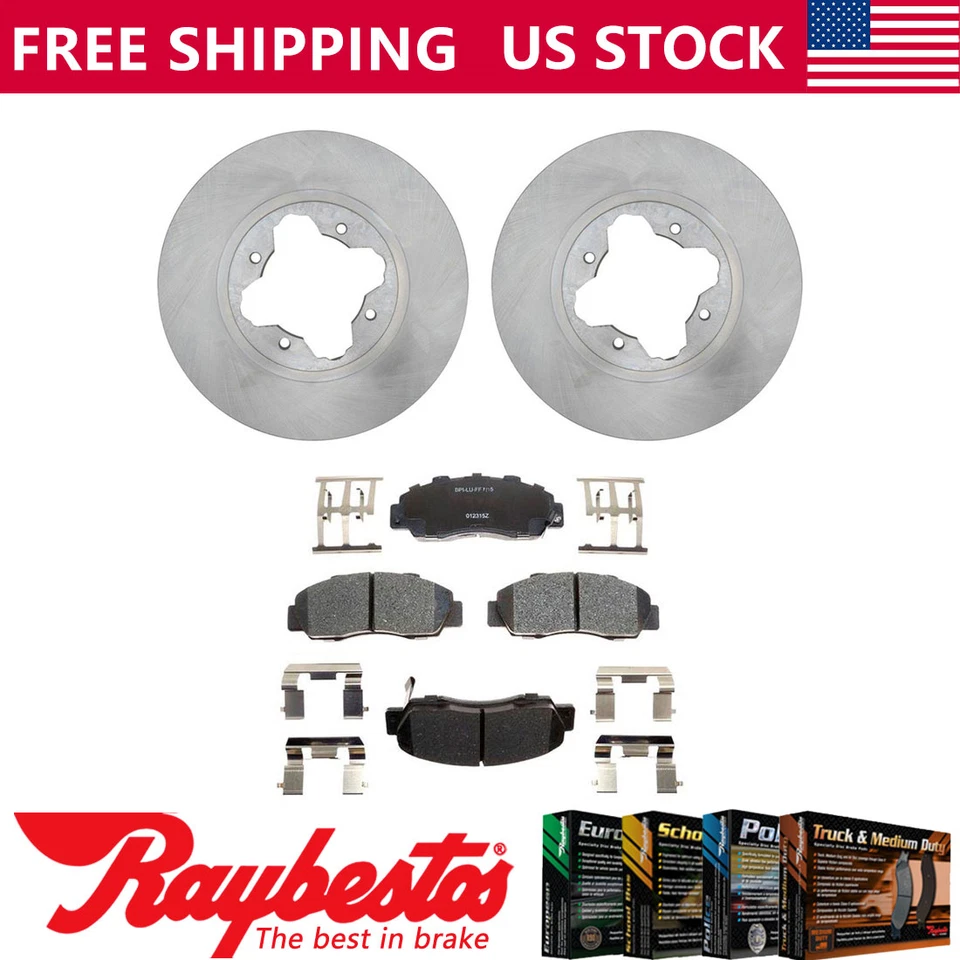 Front Kit Brake Rotors + Ceramic Pads & Hardware For 1991-1997 Honda Accord — 第 1/4 张图片