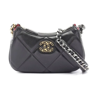 Chanel 19 Leather Small Hobo Bag Women Black One Size - Image 1 of 4