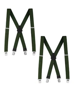 Buyless Fashion 2 Pack Suspender Men 48" Adjustable Straps 1 1/2" - Metal Clips - Picture 1 of 76