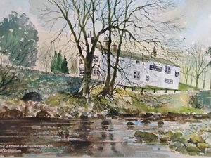 The George Inn Hubberholme Watercolour Painting by Jim Robinson Yorkshire Artist - Picture 1 of 7