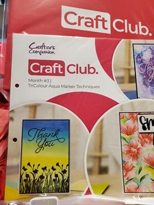 Crafters Companion Craft Club #3 Tricolour Aqua Marker Techniques And Folder - Picture 1 of 3