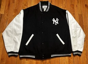Vintage New York Yankees Mirage MLB Leather Arm Varsity Jacket Men’s 2XL - Picture 1 of 9