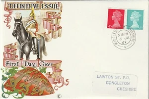 Sello GB FDC Definitives 1969 4d 8d Connoisseur Macclesfield CDS - Imagen 1 de 1