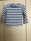Joules Age 5 Sweatshirt With Side Pockets Blue White Stripe VGC