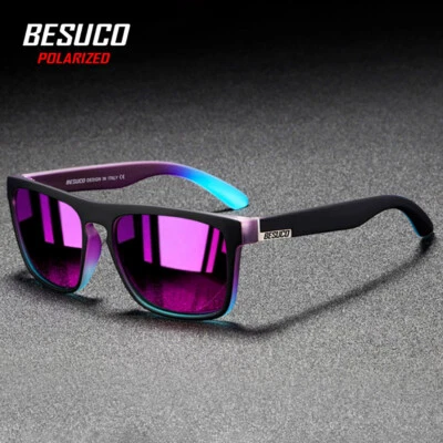 Square Mirrored Polarized Sunglasses Men Women Outdoor Driving Shades Glasses US - Image 1 of 3
