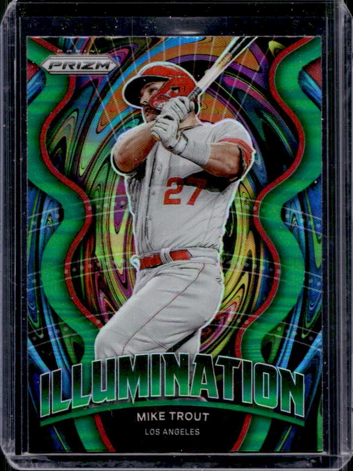 2022 Panini Prizm Mike Trout Illumination Green Prizm Parallel #IL-10 Angels