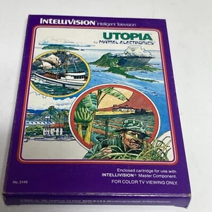 VTG 1981 Utopia (Intellivision) Mattel Electronics CIB W/ Manual & Overlays Game - Picture 1 of 8