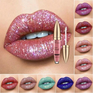 Metallic Lipstick Liquid Glitter Shiny Lip Long Lasting Gloss Makeup Lipstick AU - Picture 1 of 30