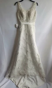 Off-White ärmelloses, glitzerndes Brautkleid - Größe 10, neu mit Etikett - KOSTENLOSER VERSAND - Bild 1 von 22