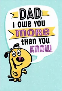 Funny HAPPY FATHER'S DAY Card FOR DAD, Loose Change Dog Cartoon by Hallmark +✉ - Picture 1 of 5