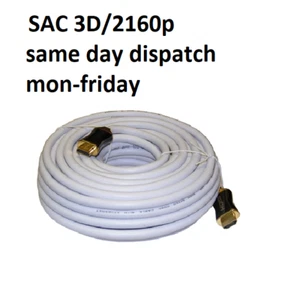 TASCHE 20M HDMI LEAD 2.0 3D/2160P WEISS HOCHGESCHWINDIGKEITSKABEL MIT ETHERNET 4K 2160P 3D - Bild 1 von 1