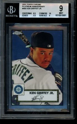 2021 Topps Chrome Platinum #493 Ken Griffey Jr. BGS 9 - Image 1 of 2