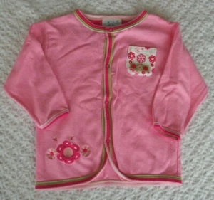 Snugtime 12 12-18 months Girls cotton cardigan top EUC spring summer fall pink - Picture 1 of 1