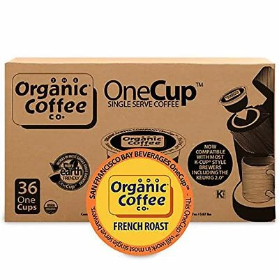 The Organic Coffee Co French Roast OneCup Coffee 36 to 180 K cups Pick Size  - Image 1 of 3