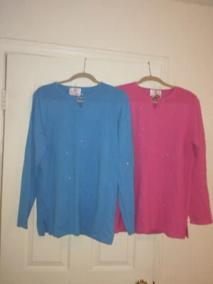 Quaker Factory Women's Pink & Blue  Sweaters  Size M - Image 1 of 4