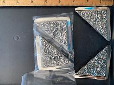  KIRK  REPOUSSE STERLING 4 DESK MAT CORNERS NOT MONOGRAMMED RARE TO FIND 