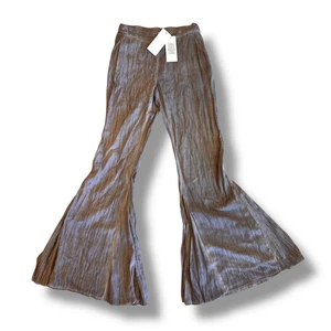 Rococo Sand NWT New pants wide leg flare flared grey gray sz small S - Picture 1 of 12